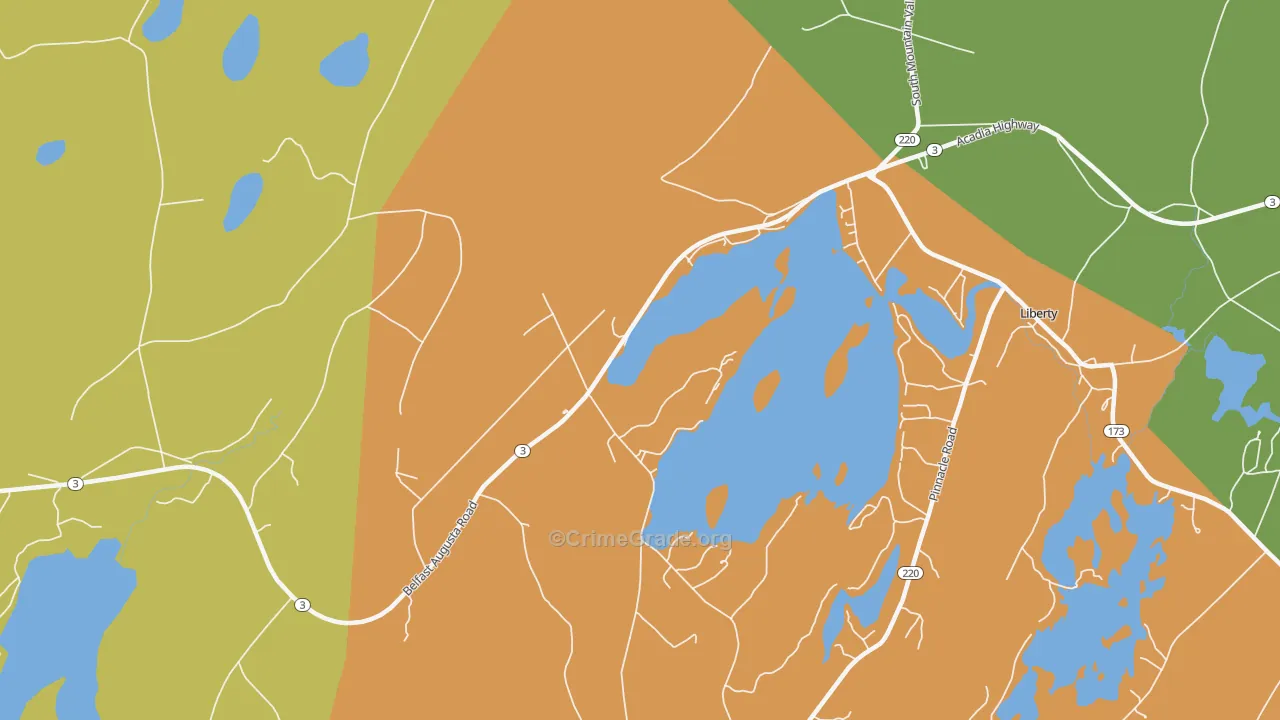Shermans Corner, ME Map of Vandalism Rates