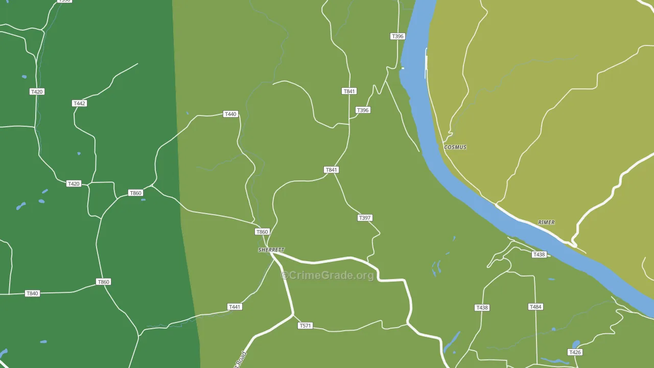 Sherrett, PA Map of Vandalism Rates