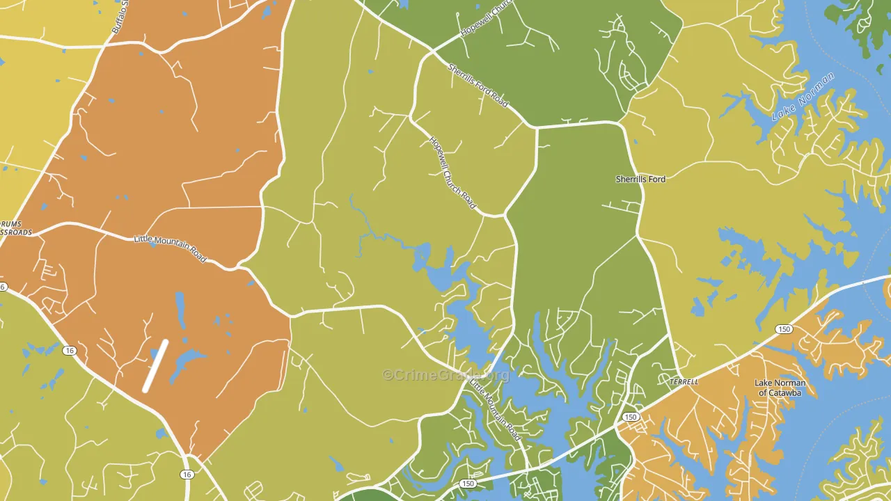 Sherrills Ford, NC Map of Vandalism Rates