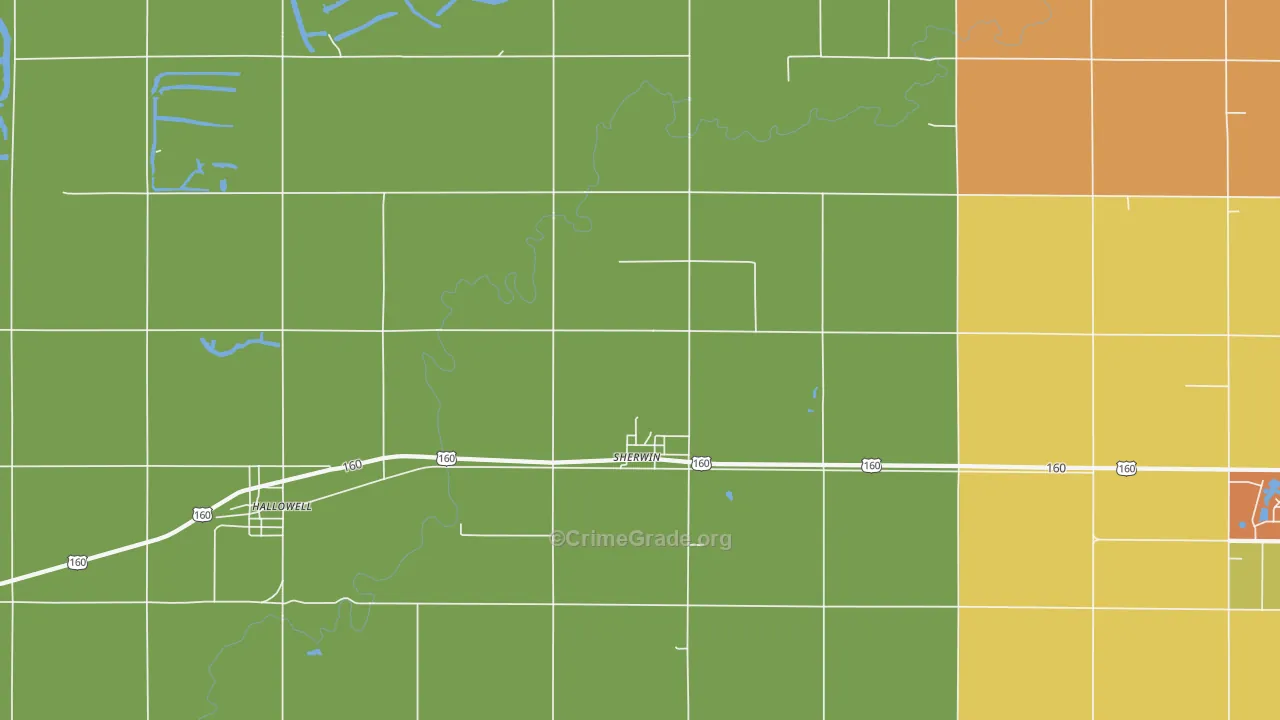 Sherwin, KS Map of Vandalism Rates