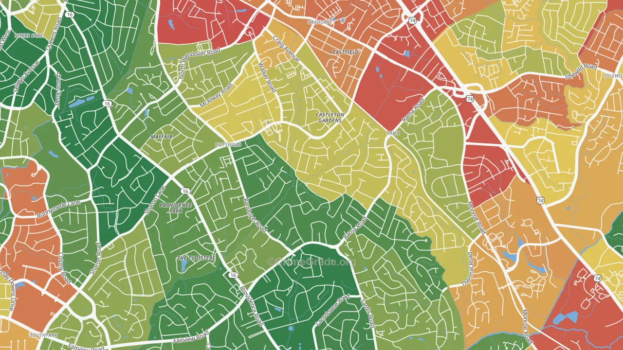 Sherwood Forest, Charlotte, NC Map of Vandalism Rates