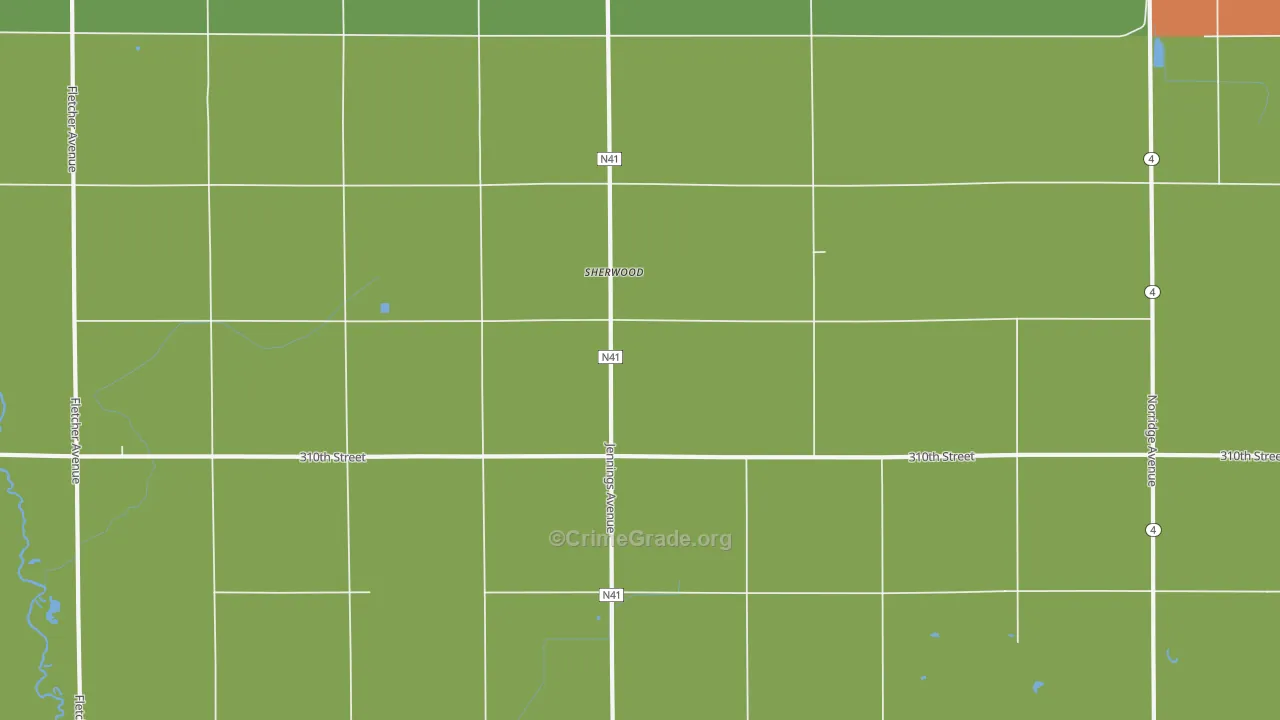 Sherwood, IA Map of Vandalism Rates