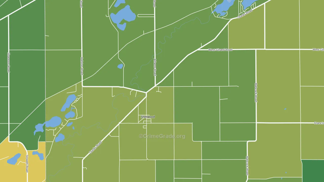 Sherwood, MI Map of Vandalism Rates