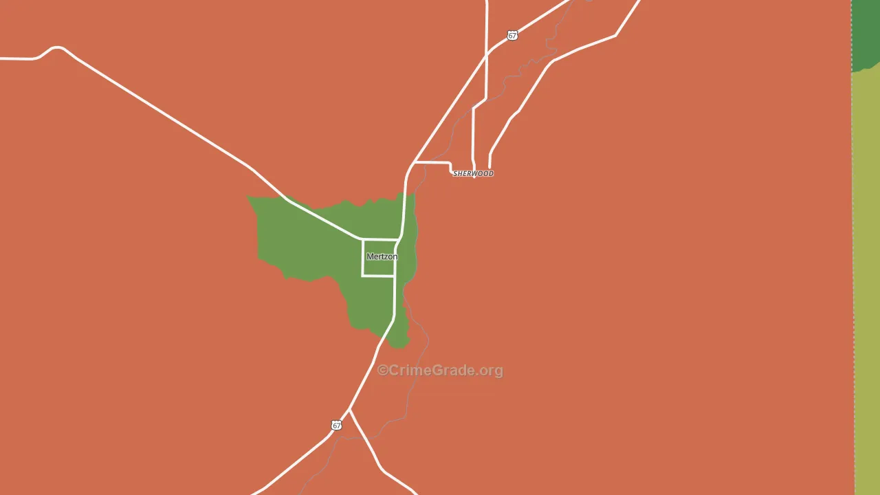 Sherwood, TX Map of Vandalism Rates