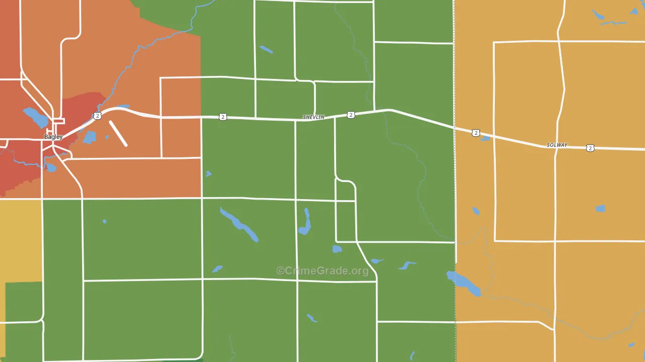Shevlin, MN Map of Vandalism Rates