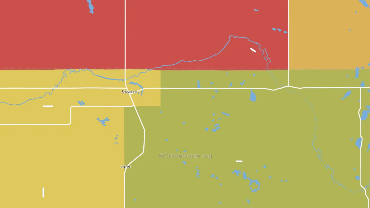 Sheyenne, ND Map of Vandalism Rates