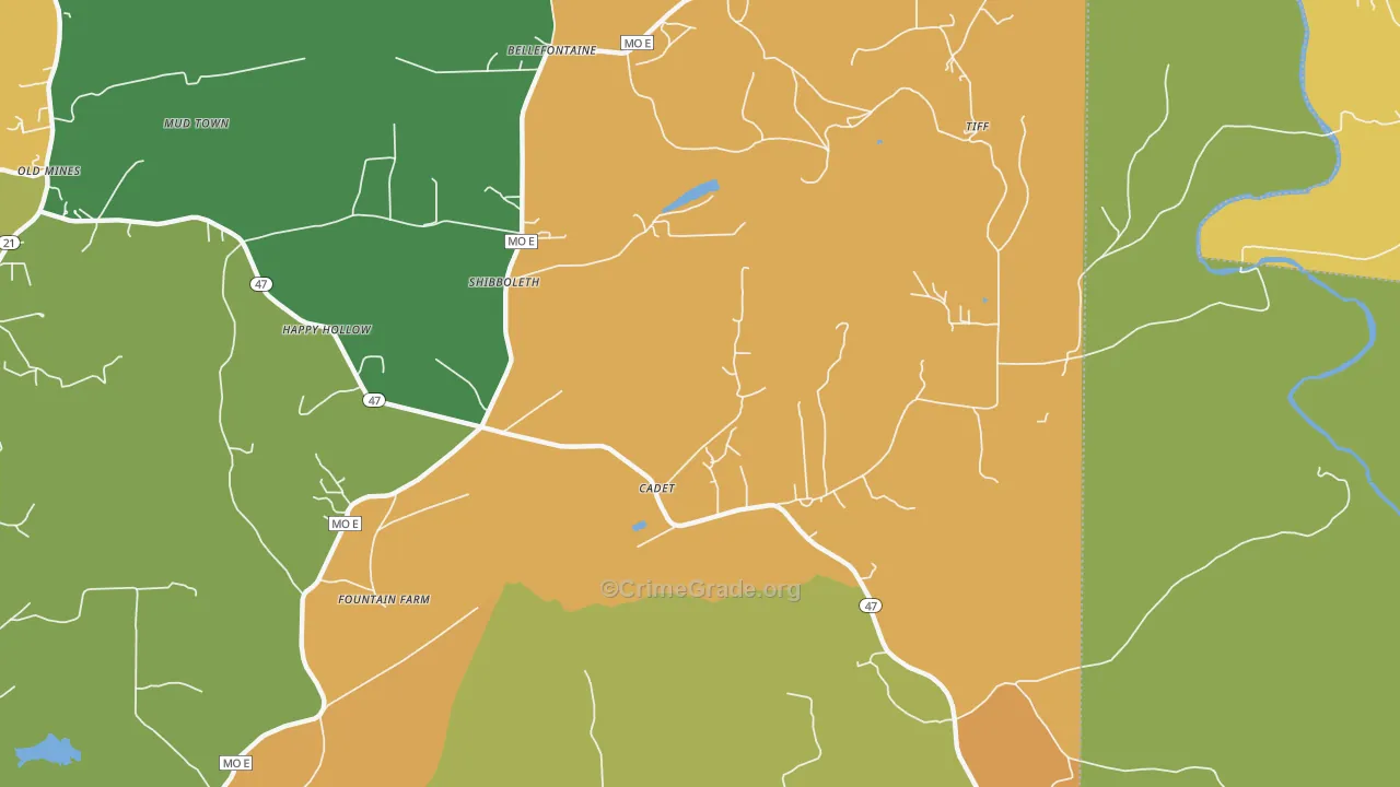 Shibboleth, MO Map of Vandalism Rates