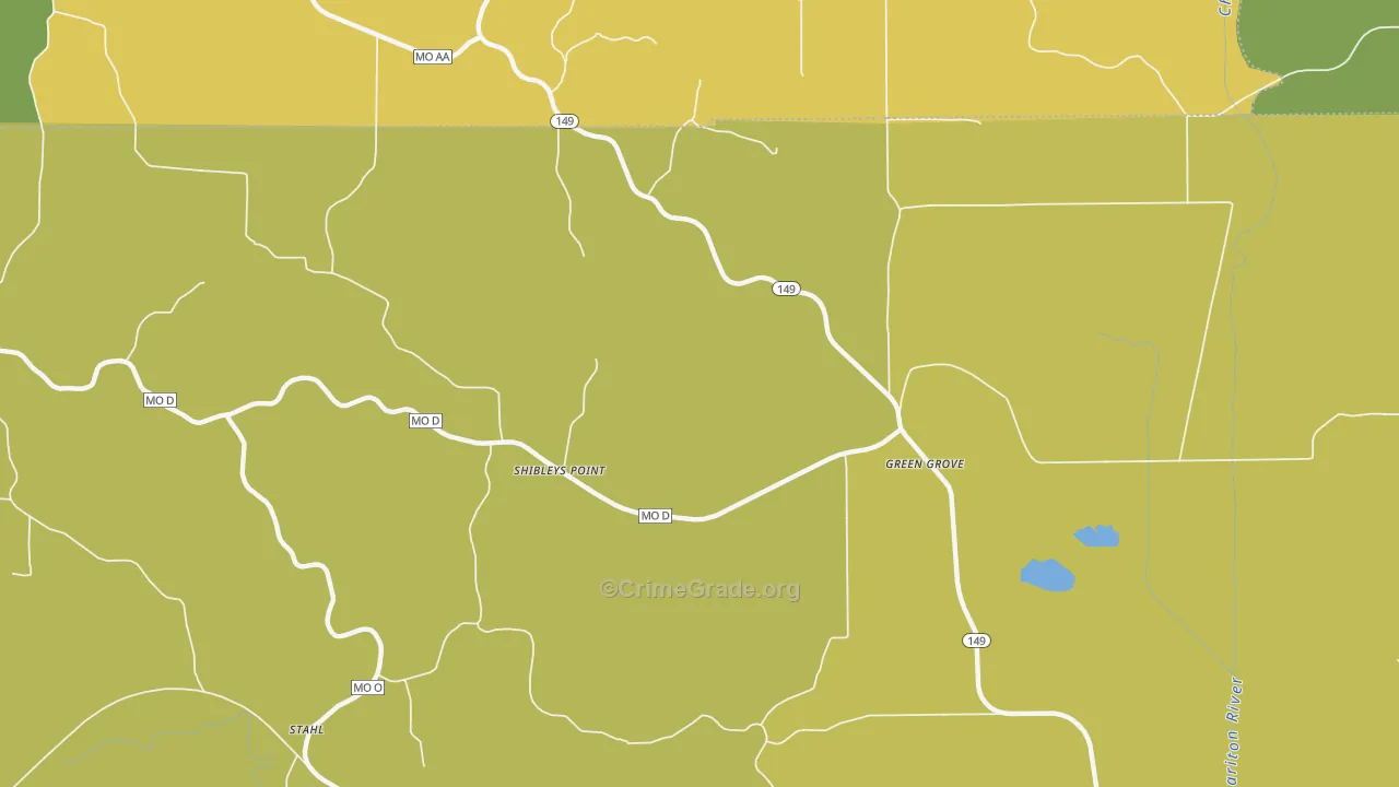 Shibleys Point, MO Map of Vandalism Rates