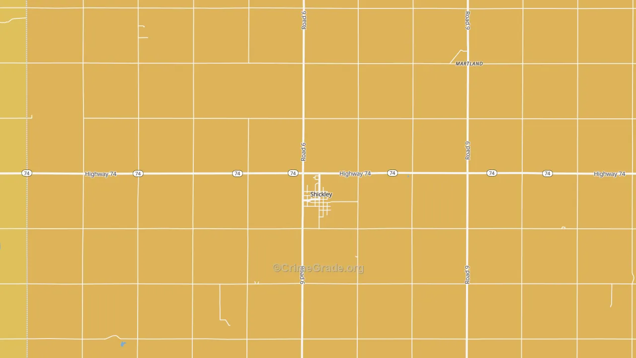 Shickley, NE Map of Vandalism Rates
