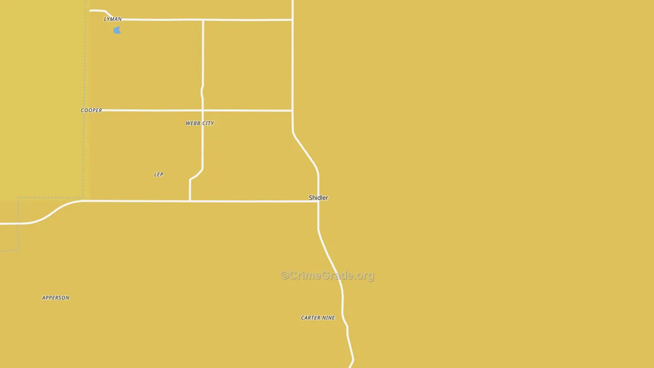 Shidler, OK Map of Vandalism Rates