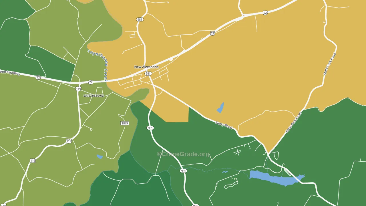 Shieldsburg, PA Map of Vandalism Rates
