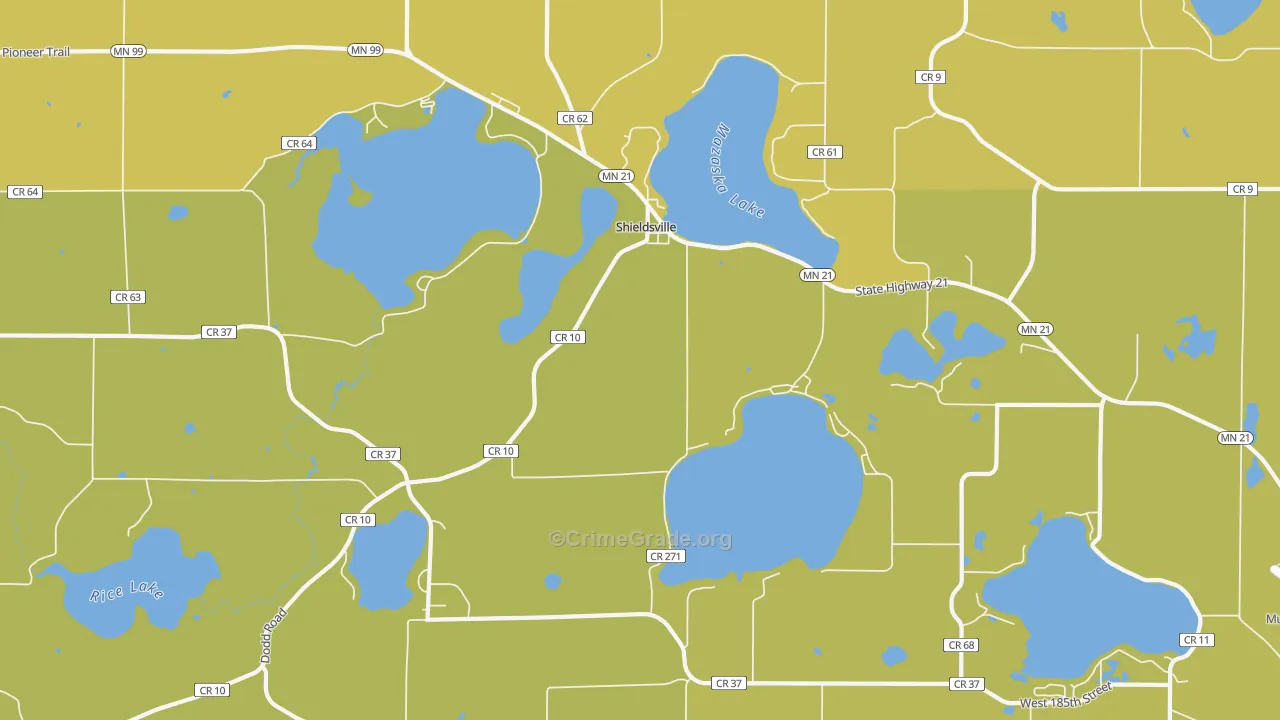 Shieldsville, MN Map of Vandalism Rates