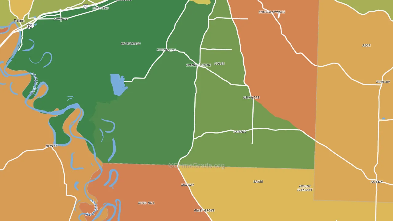 Shiloh, AR Map of Vandalism Rates