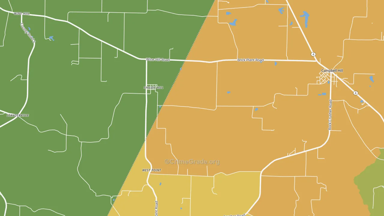 Shiloh Hill, IL Map of Vandalism Rates