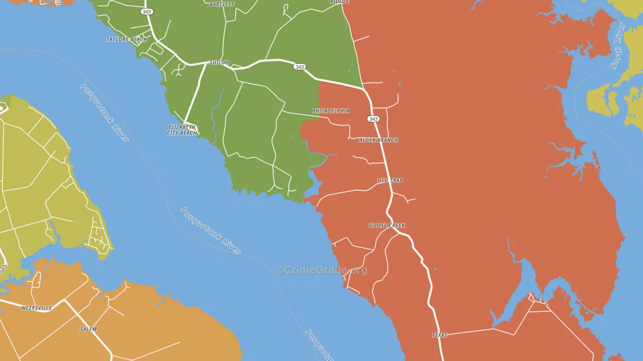 Shiloh, NC Map of Vandalism Rates