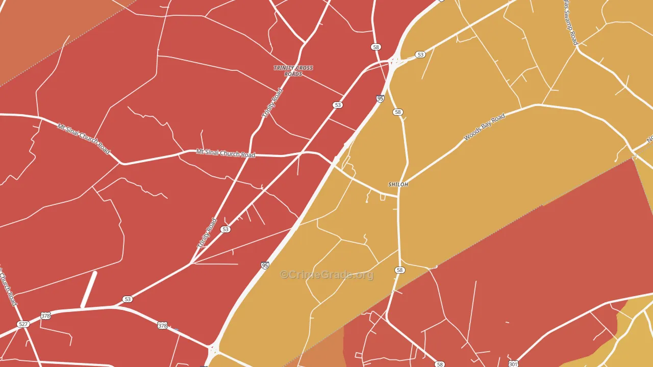 Shiloh, SC Map of Vandalism Rates