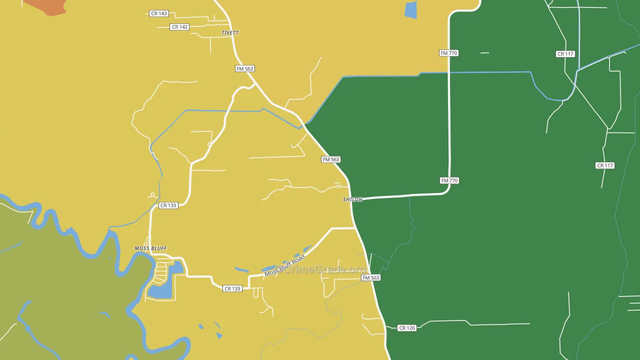 Shiloh, TX Map of Vandalism Rates