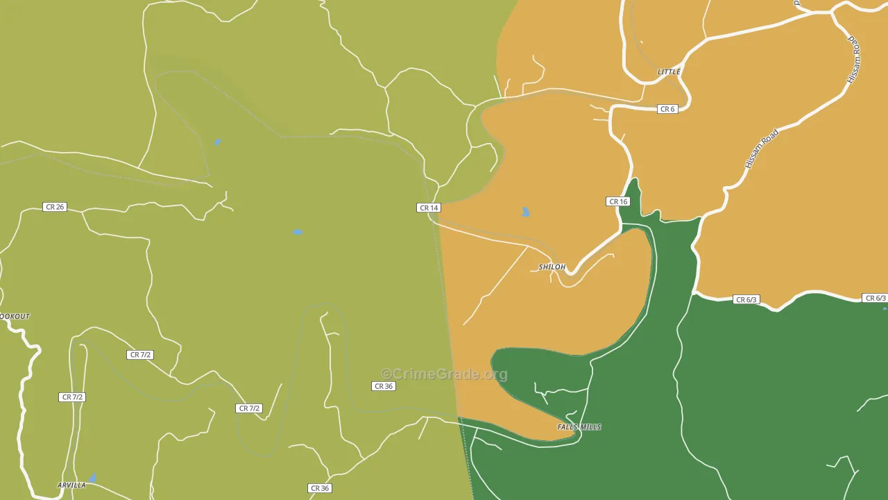 Shiloh, WV Map of Vandalism Rates