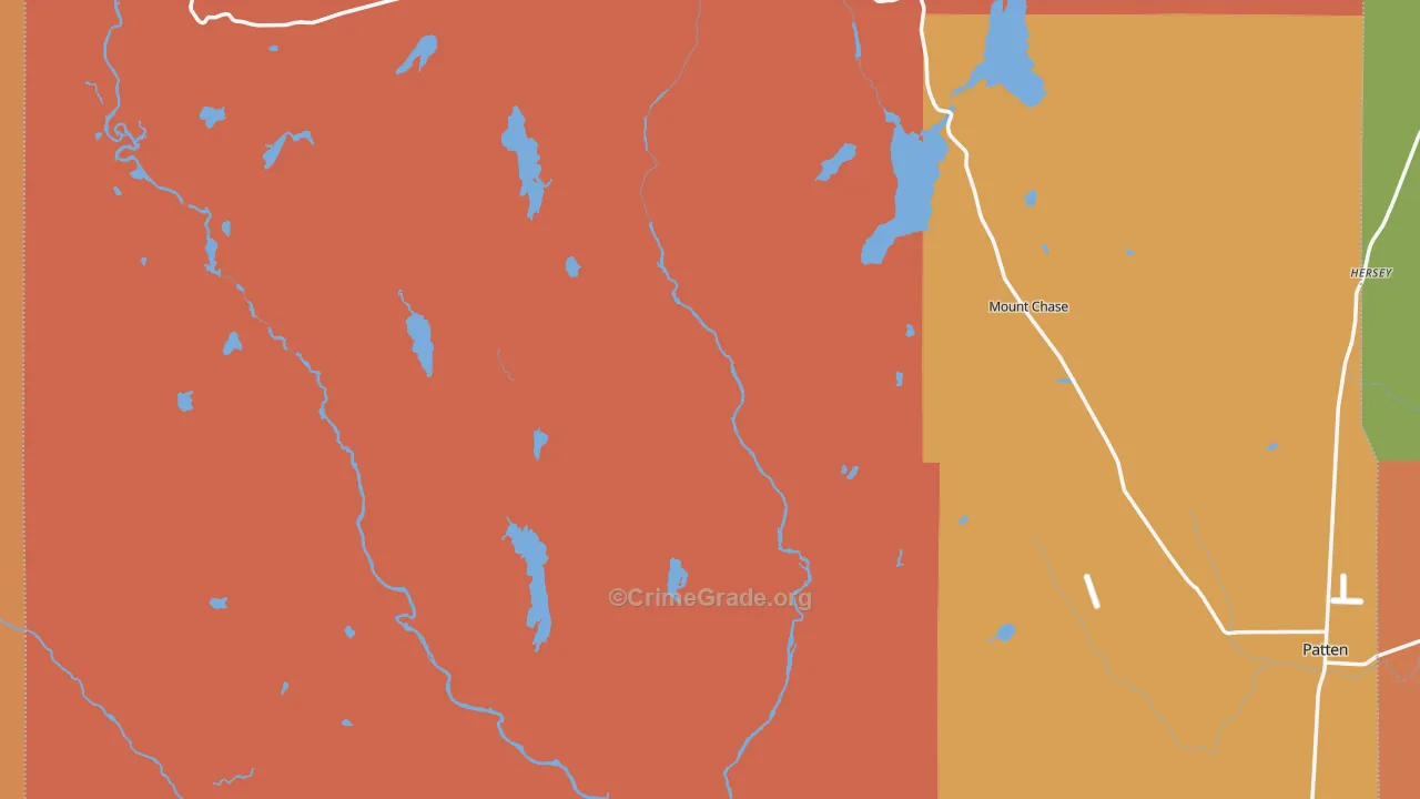 Shin Pond, ME Map of Vandalism Rates