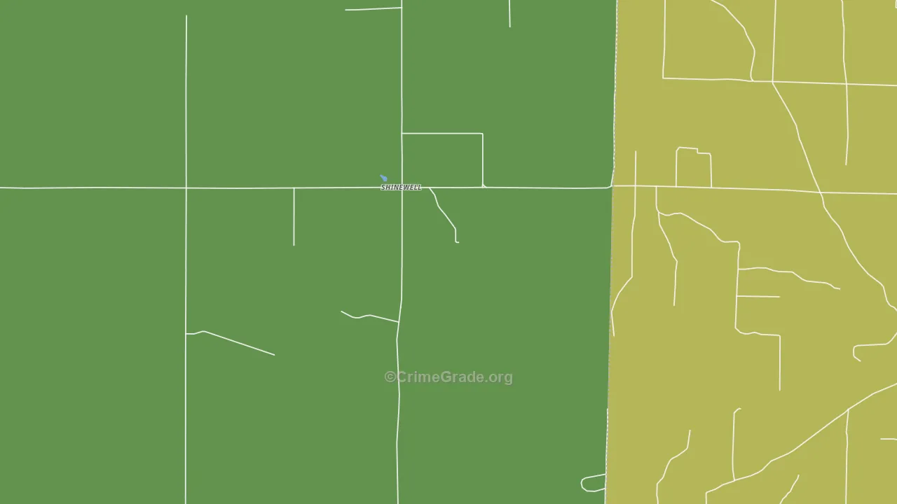 Shinewell, OK Map of Vandalism Rates