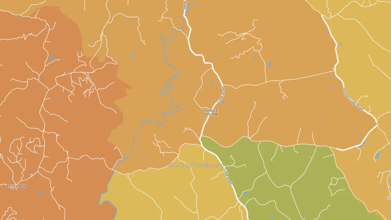 Shingle Hollow, NC Map of Vandalism Rates