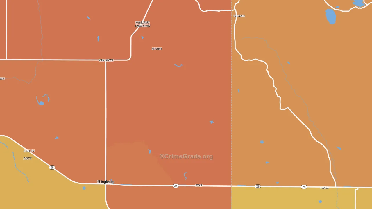 Shingleton, MI Map of Vandalism Rates