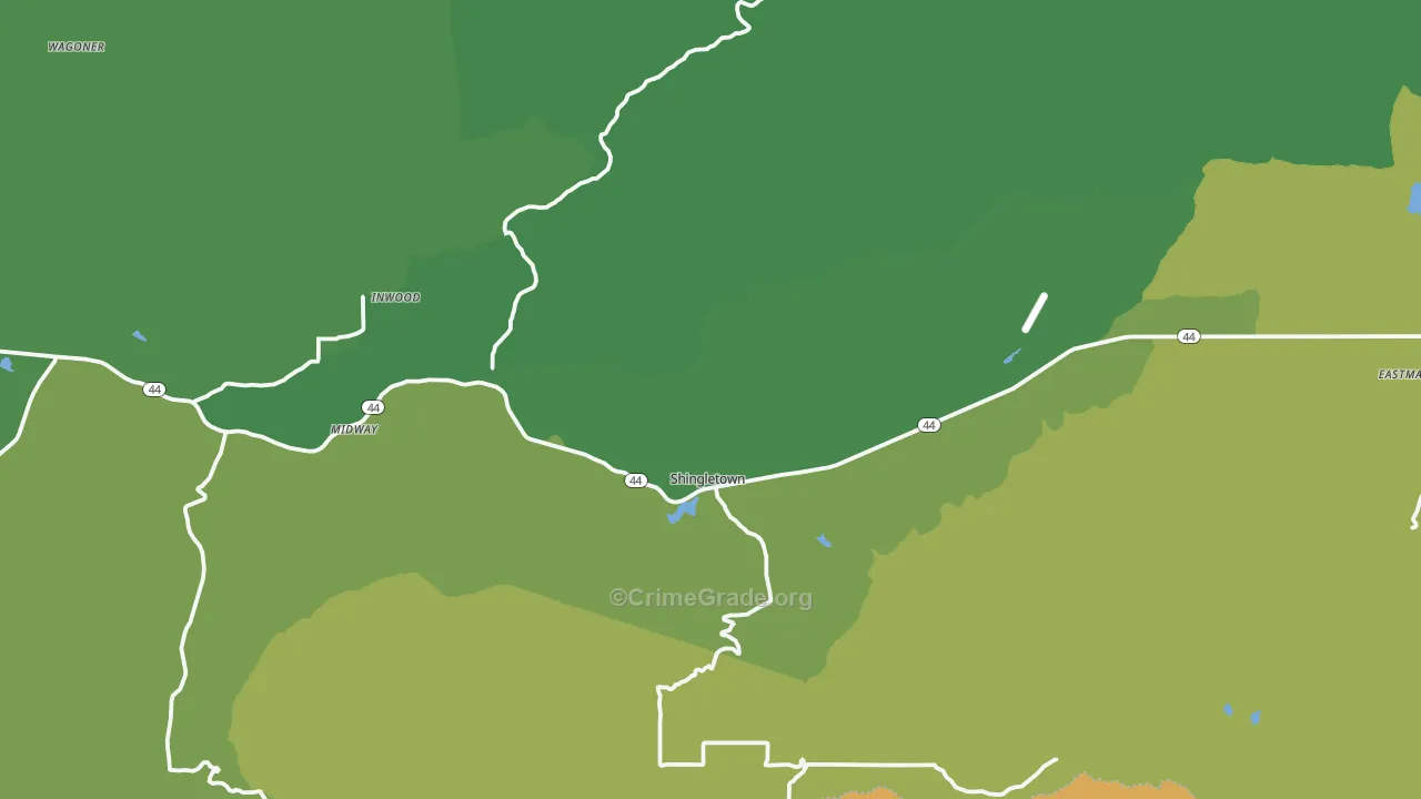 Shingletown, CA Map of Vandalism Rates