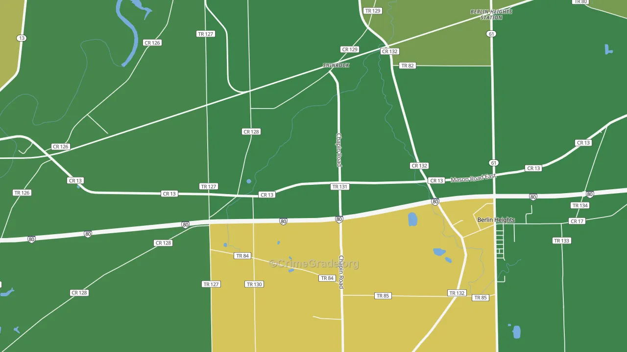 Shinrock, OH Map of Vandalism Rates