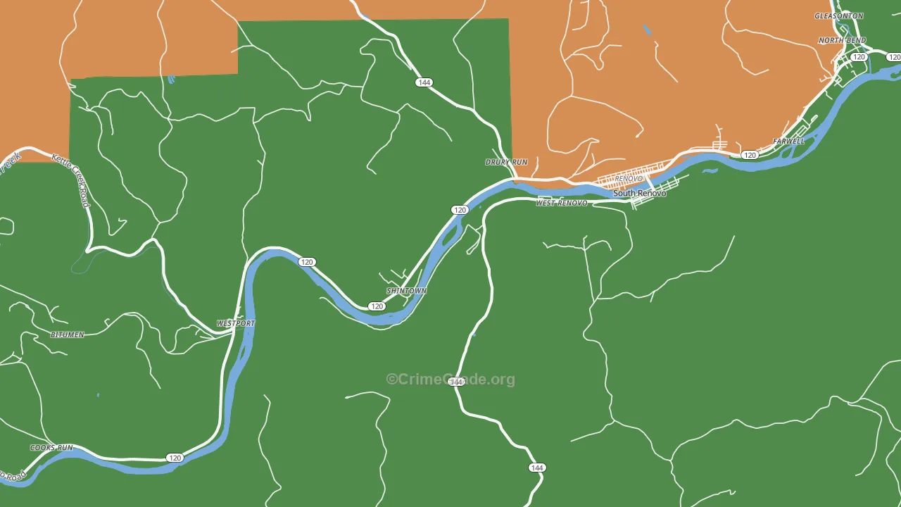Shintown, PA Map of Vandalism Rates