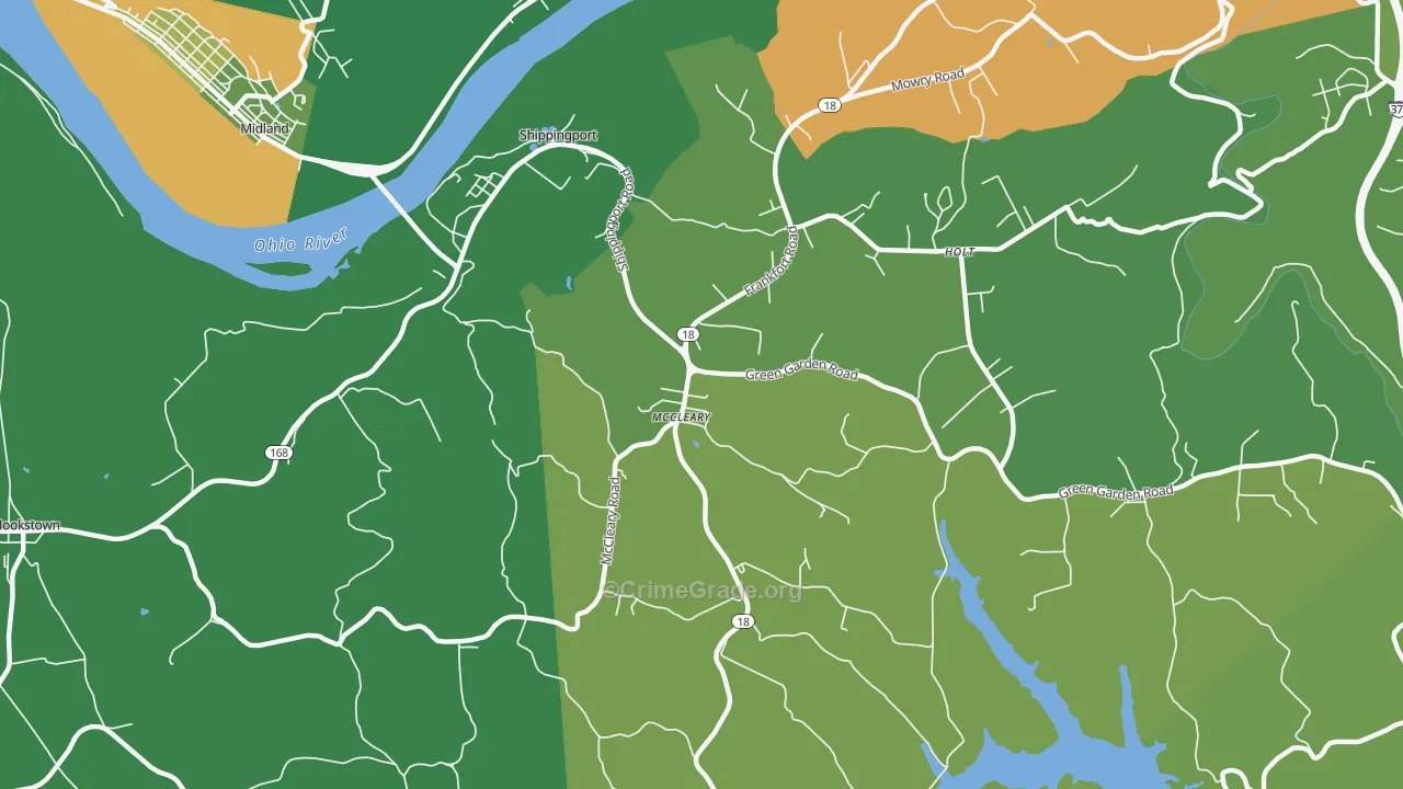 Shippingport, PA Map of Vandalism Rates