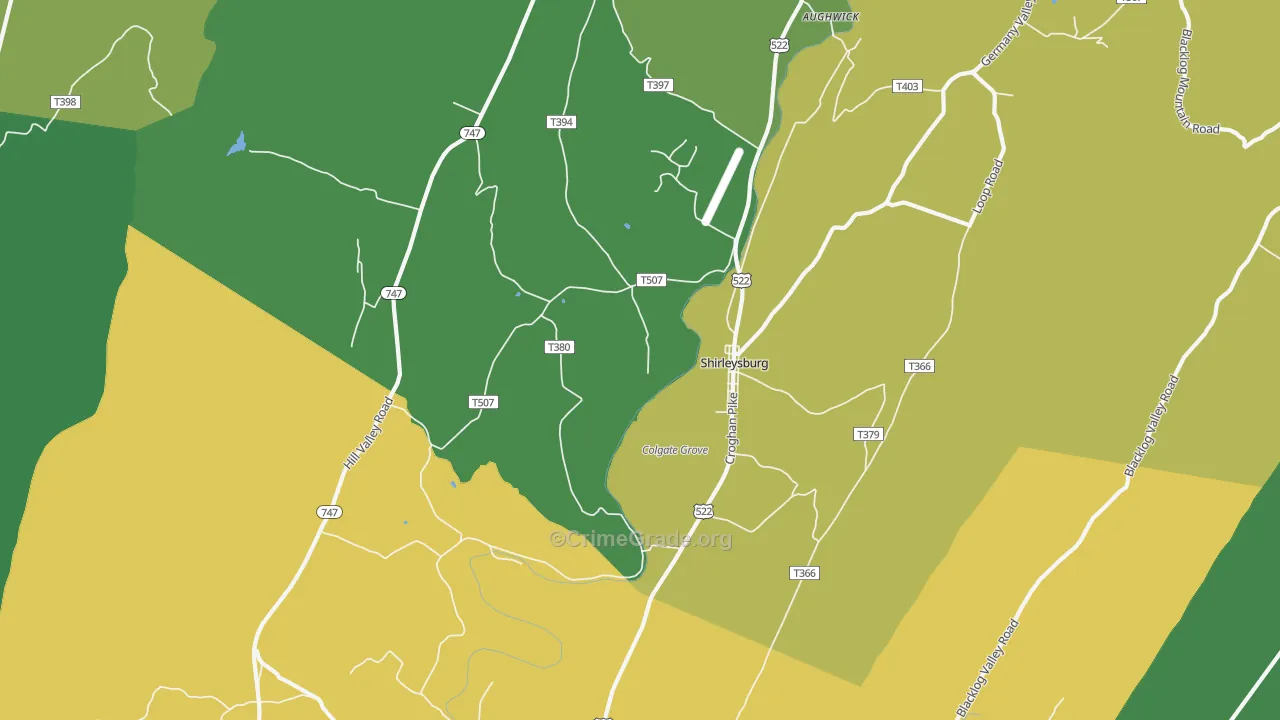 Shirleysburg, PA Map of Vandalism Rates