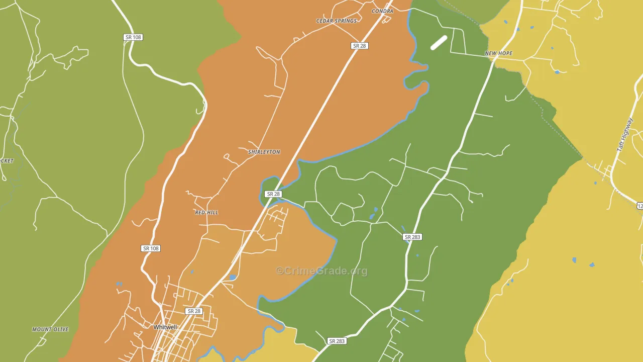 Shirleyton, TN Map of Vandalism Rates