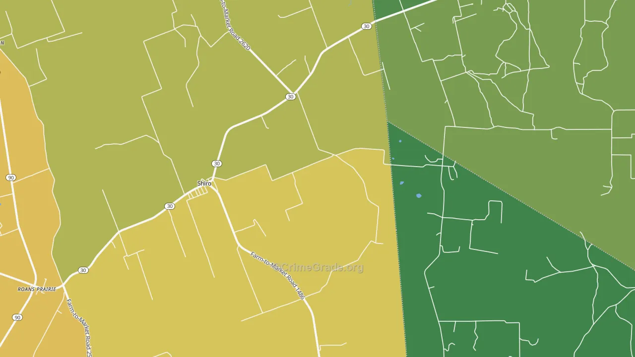 Shiro, TX Map of Vandalism Rates