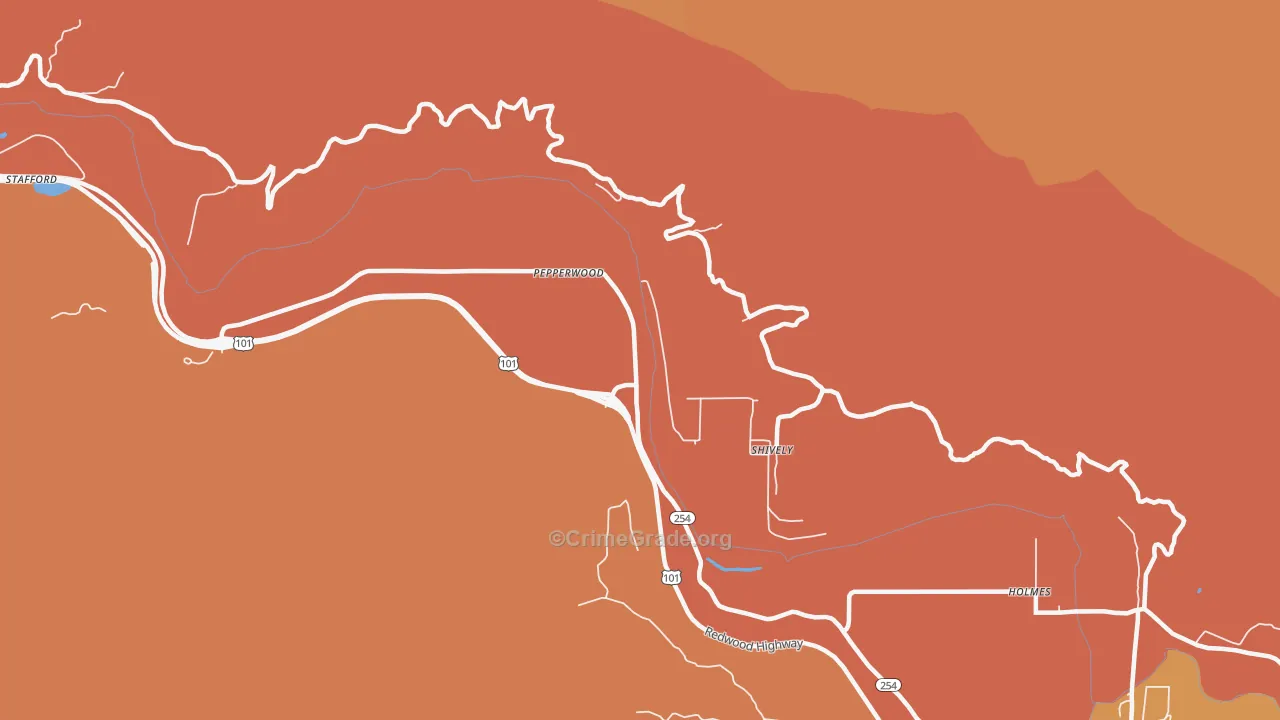 Shively, CA Map of Vandalism Rates