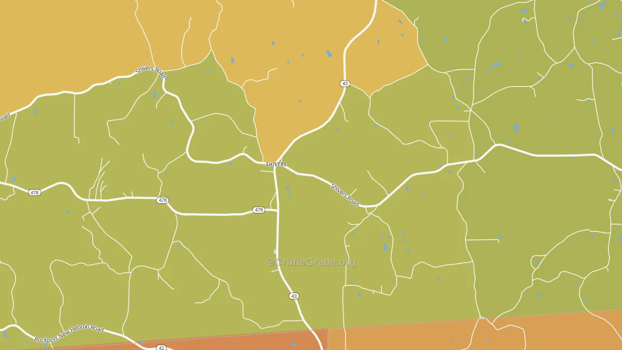 Shivers, MS Map of Vandalism Rates