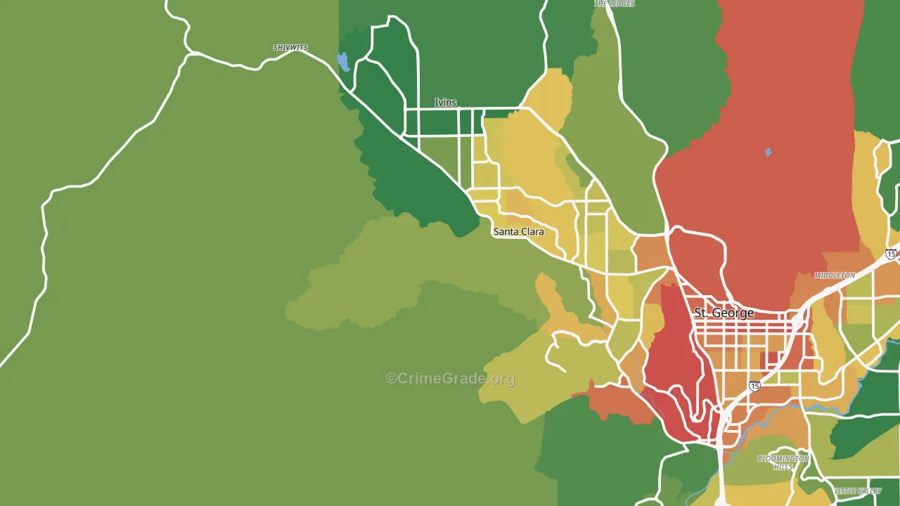 Shivwits, UT Map of Vandalism Rates