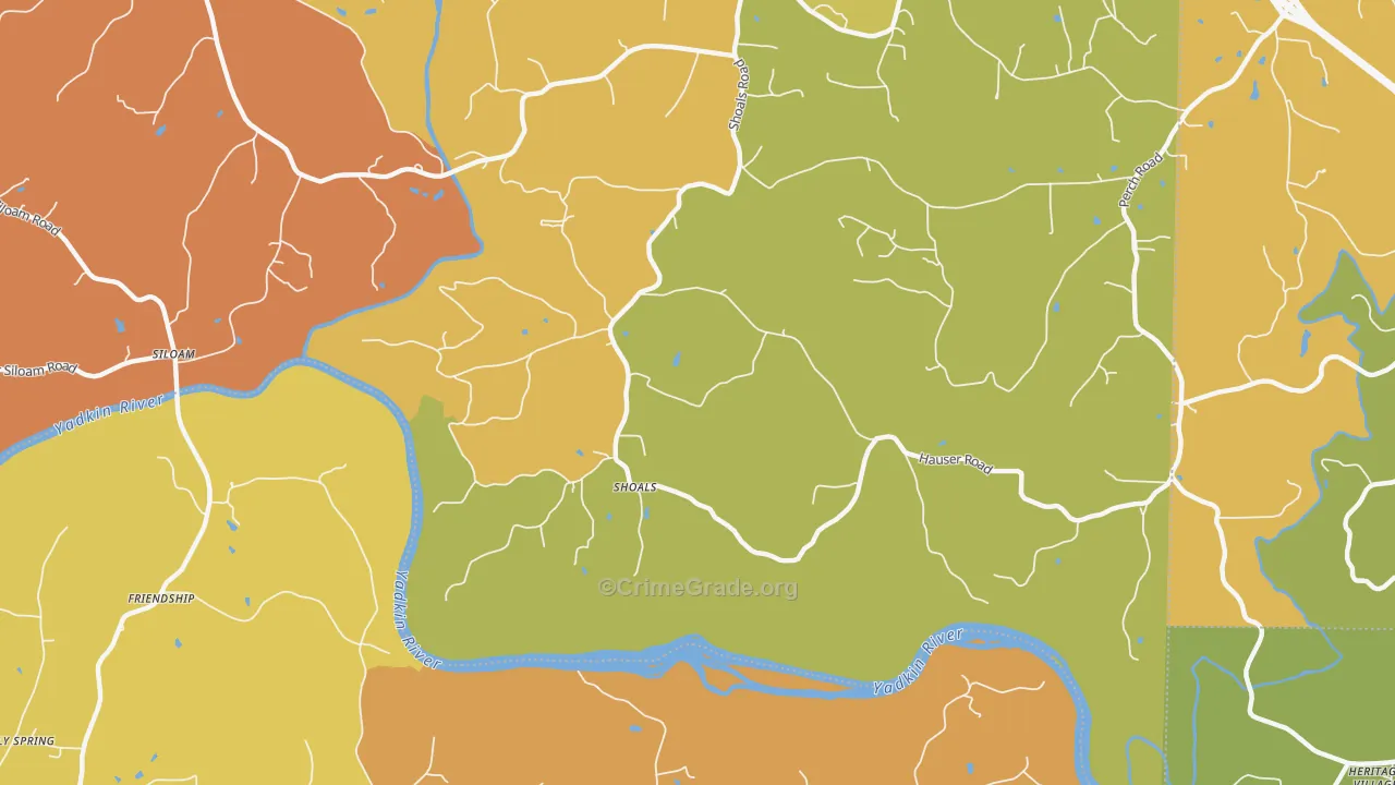 Shoal, NC Map of Vandalism Rates