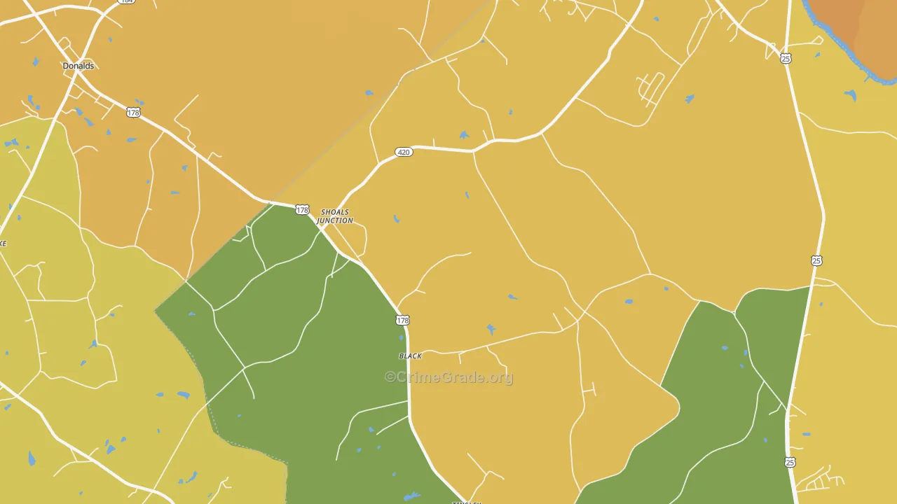 Shoals Junction, SC Map of Vandalism Rates