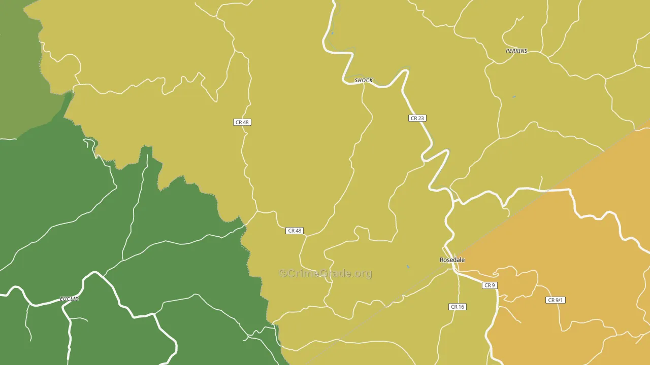 Shock, WV Map of Vandalism Rates