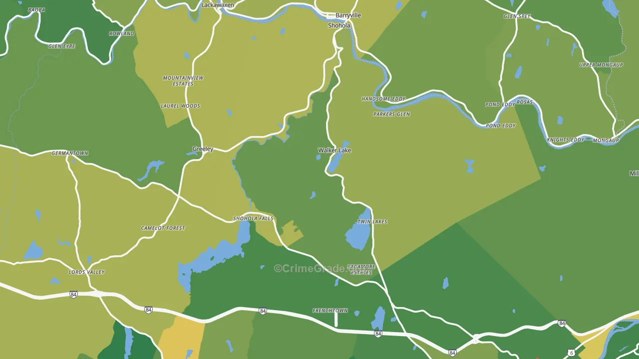 Shohola, PA Map of Vandalism Rates