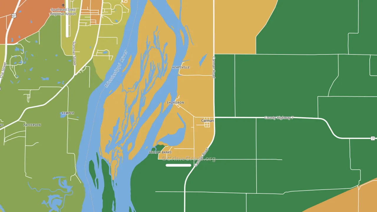 Shokokon, IL Map of Vandalism Rates