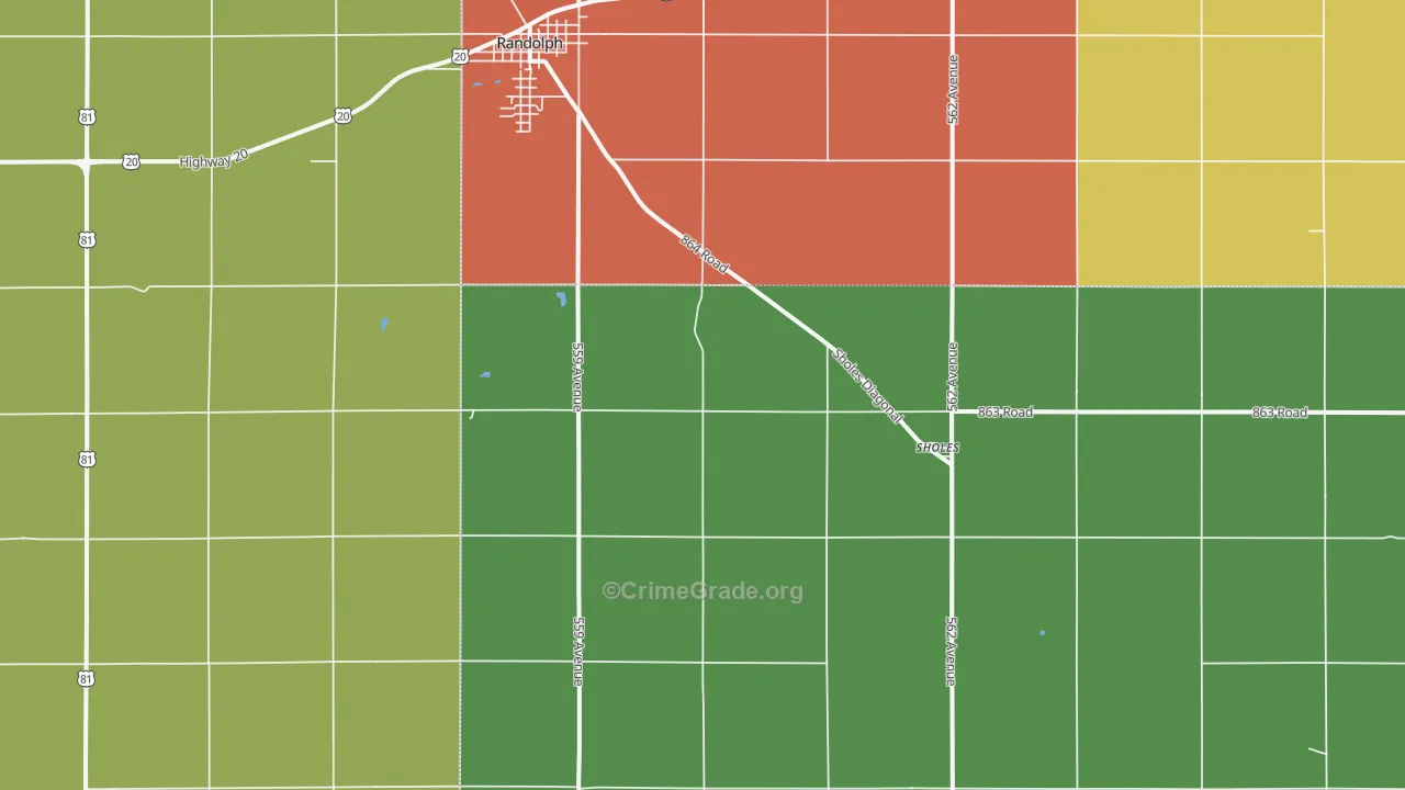 Sholes, NE Map of Vandalism Rates
