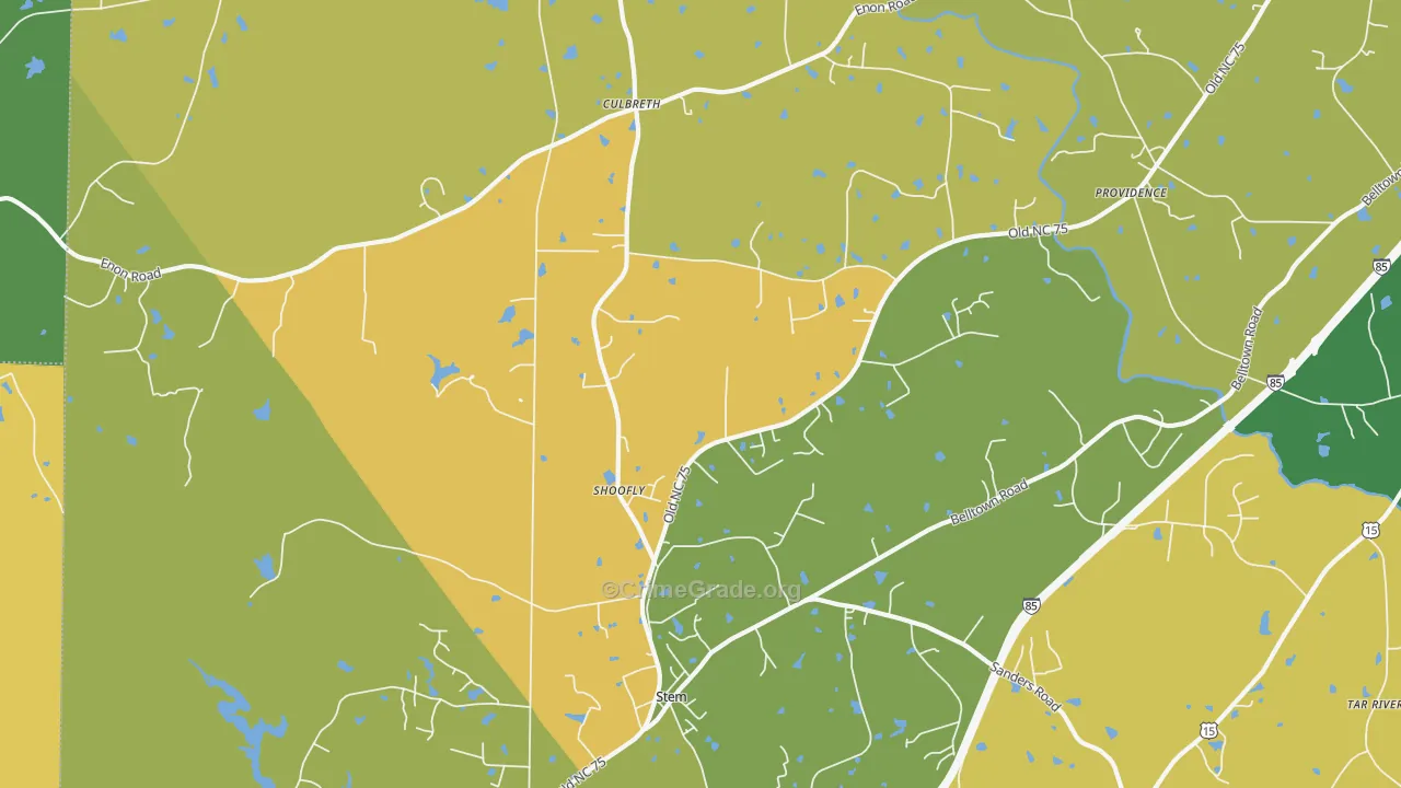 Shoofly, NC Map of Vandalism Rates