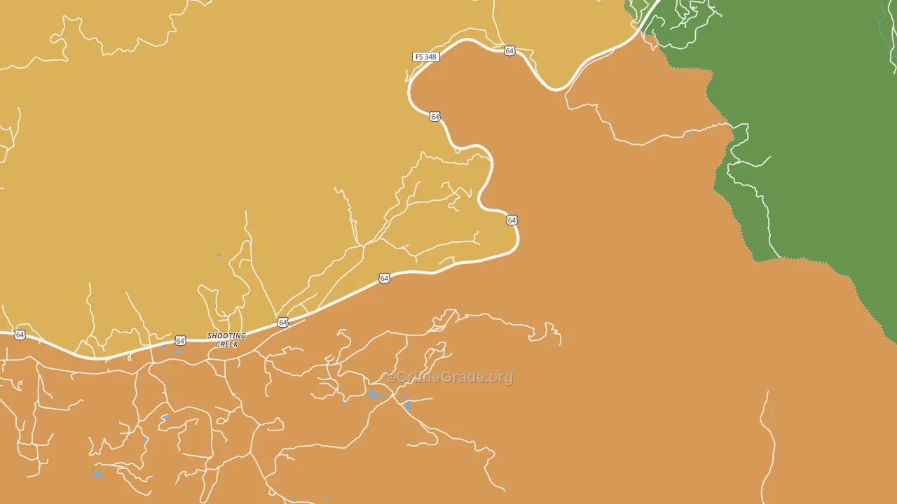 Shooting Creek, NC Map of Vandalism Rates