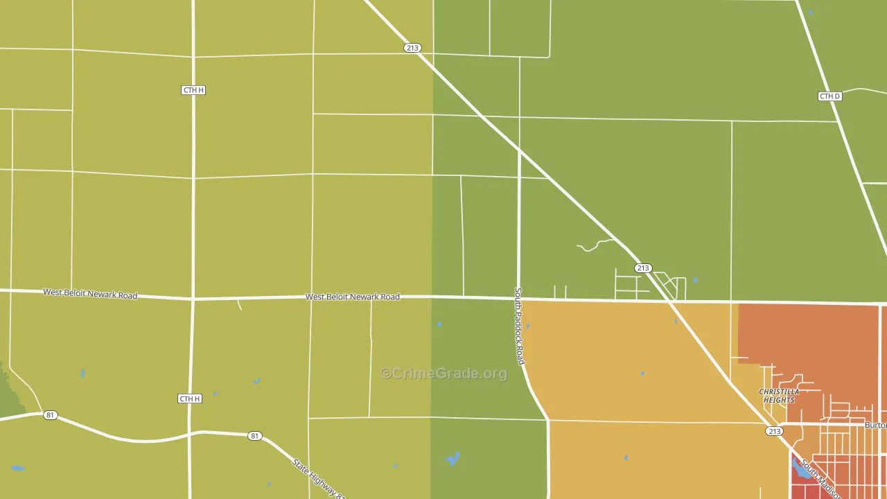 Shopiere, WI Map of Vandalism Rates