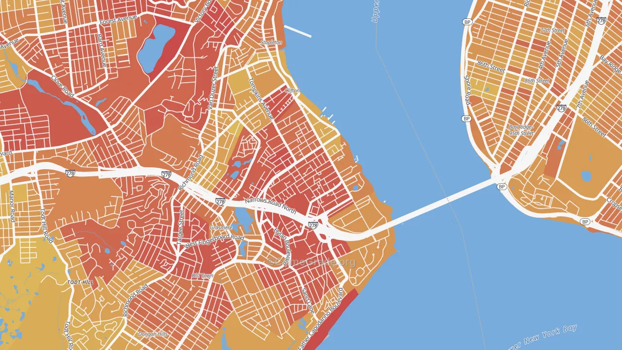 Shore Acres, Staten Island, NY Map of Vandalism Rates