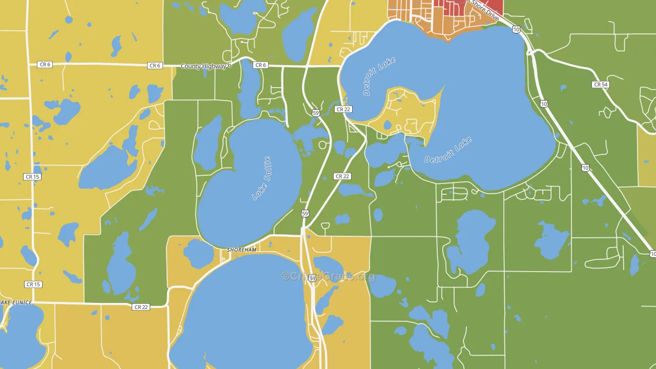 Shoreham, MN Map of Vandalism Rates