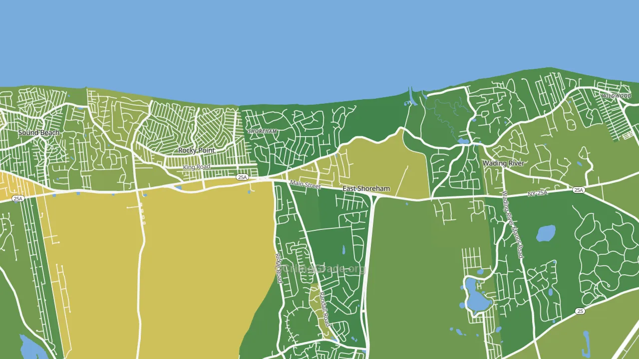 Shoreham, NY Map of Vandalism Rates