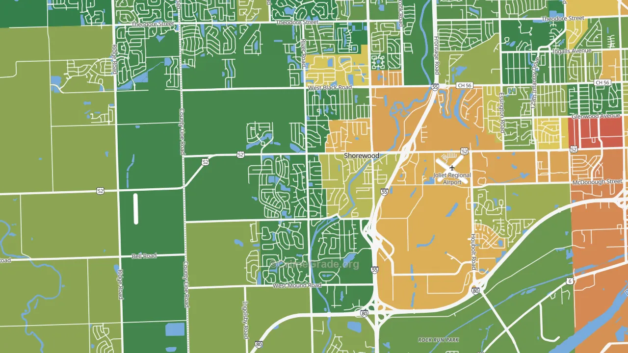 Shorewood, IL Map of Vandalism Rates