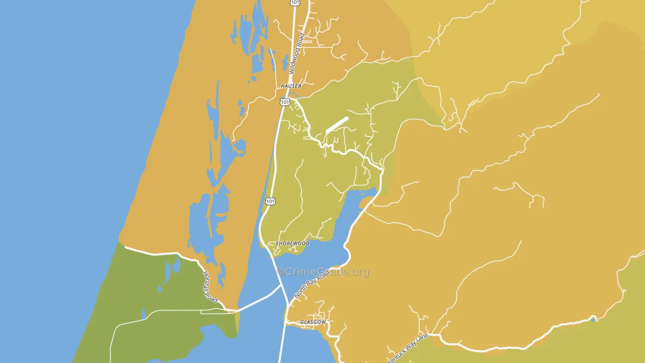 Shorewood, OR Map of Vandalism Rates
